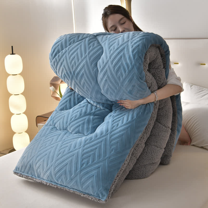 Bunte Dicke Sherpa Winterdecke Mit Quiltkern Wärme
