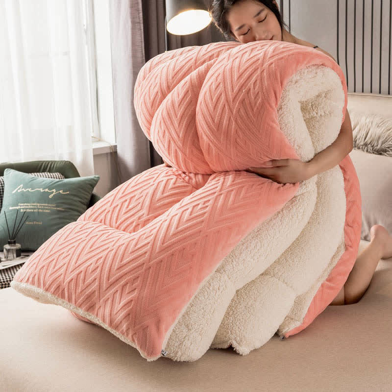 Bunte Dicke Sherpa Winterdecke Mit Quiltkern Wärme