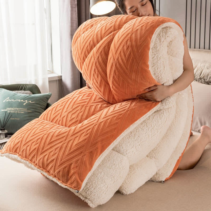 Bunte Dicke Sherpa Winterdecke Mit Quiltkern Wärme