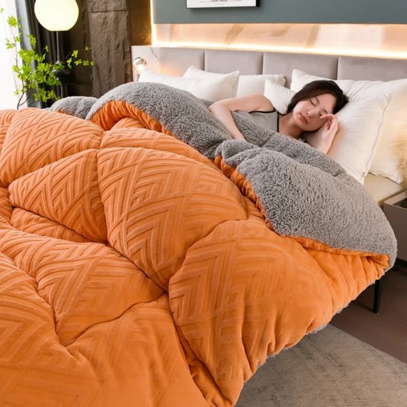 Bunte Dicke Sherpa Winterdecke Mit Quiltkern Wärme