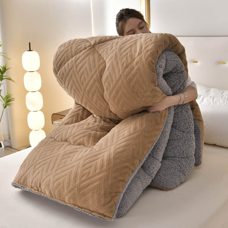 Bunte Dicke Sherpa Winterdecke Mit Quiltkern Wärme