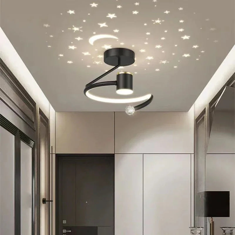LED Deckenlampe Mit Sternenhimmel Moderner Kronleuchter-Design