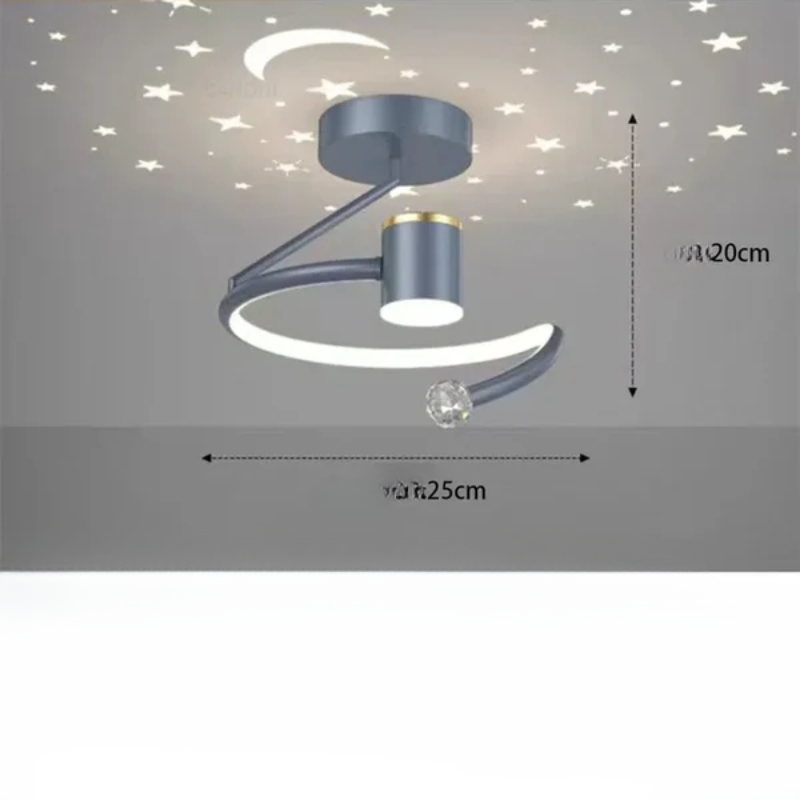 LED Deckenlampe Mit Sternenhimmel Moderner Kronleuchter-Design