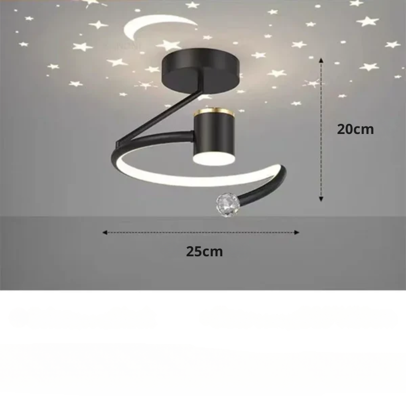 LED Deckenlampe Mit Sternenhimmel Moderner Kronleuchter-Design