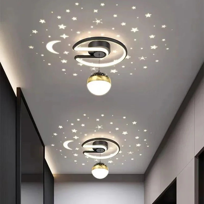 LED Deckenlampe Mit Sternenhimmel Moderner Kronleuchter-Design