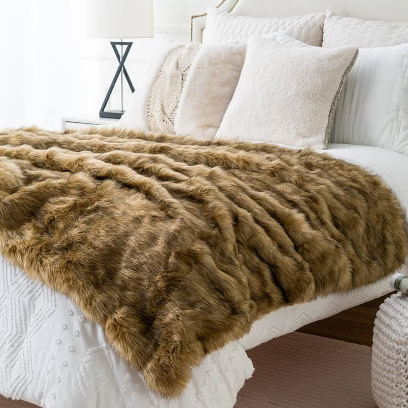 Faux-Fur Decke Luxus und Komfort für Dein Zuhause