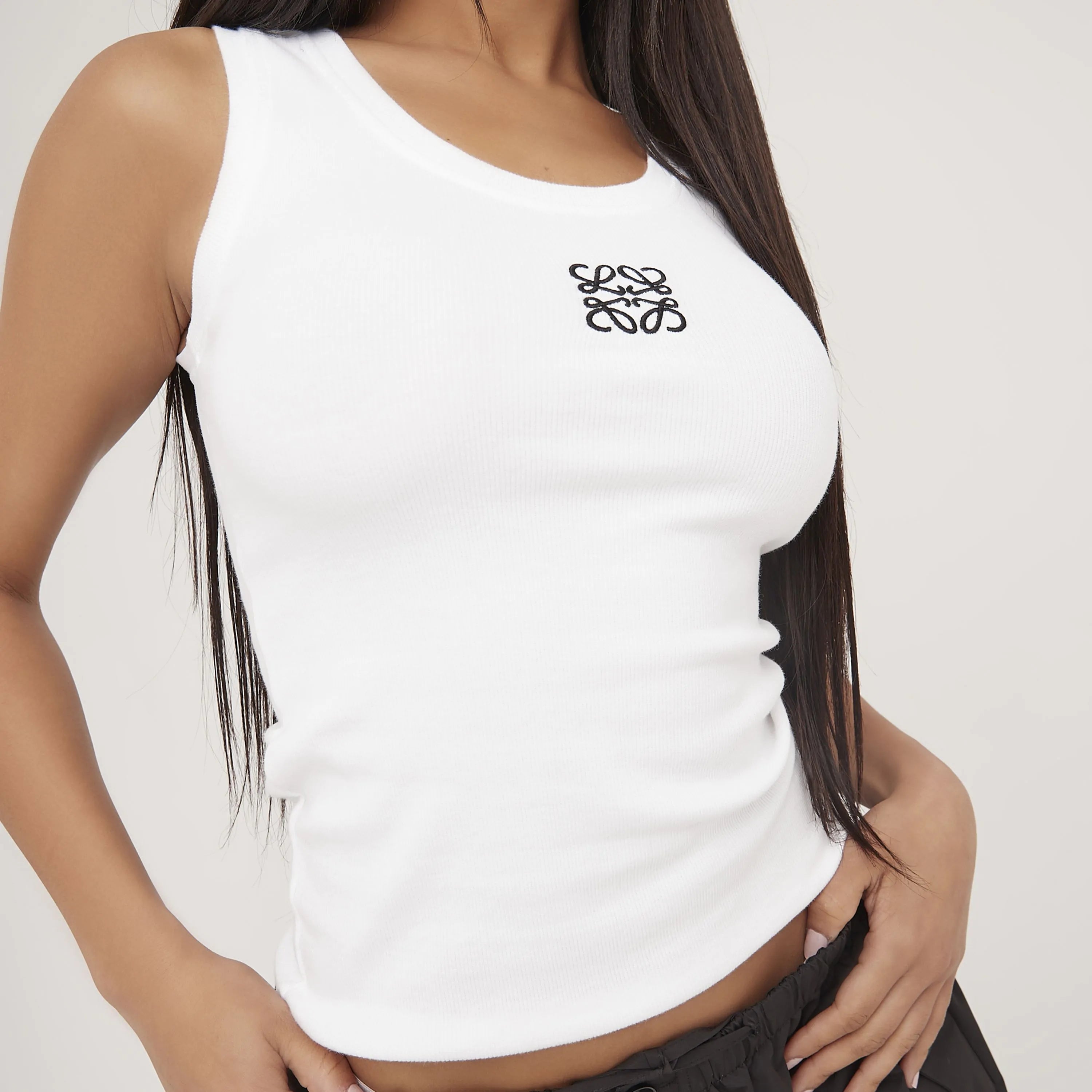 Minimalistisches Sommer Tanktop Seidiger Baumwolle