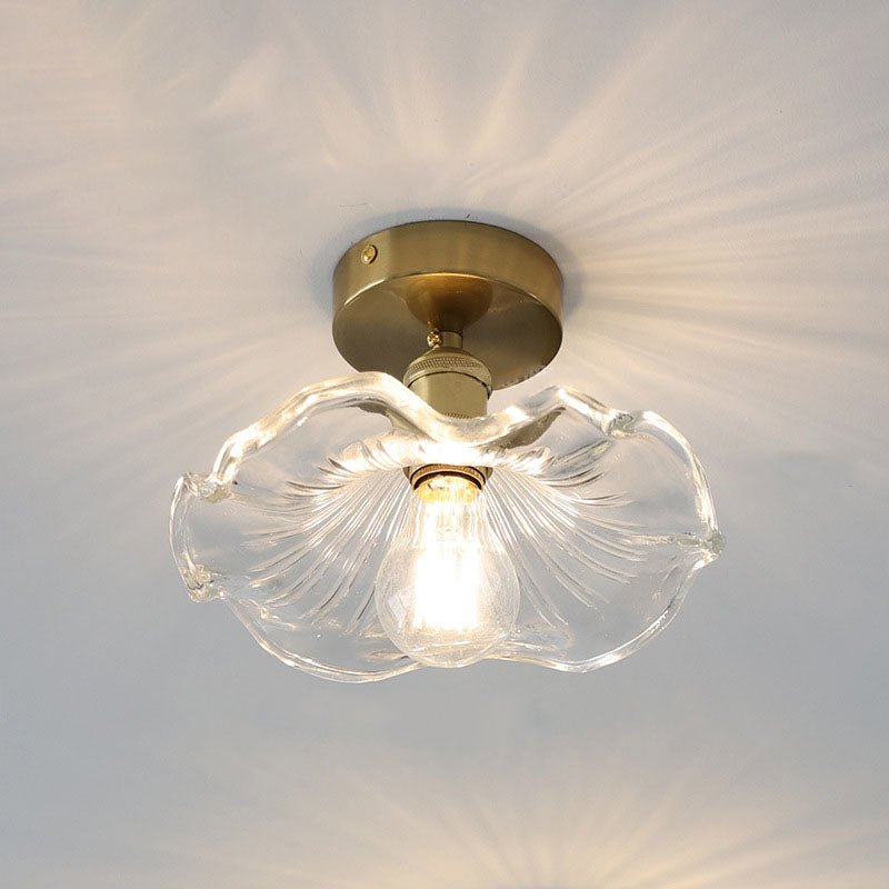 Glas Deckenlampe in Form einer Hibiskusblüte