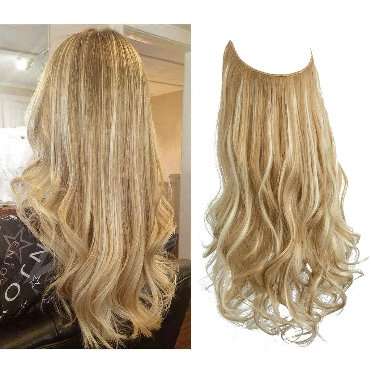 SecretHair | Echthaar Extensions | Natürliches Wellen-Volumen | Blond