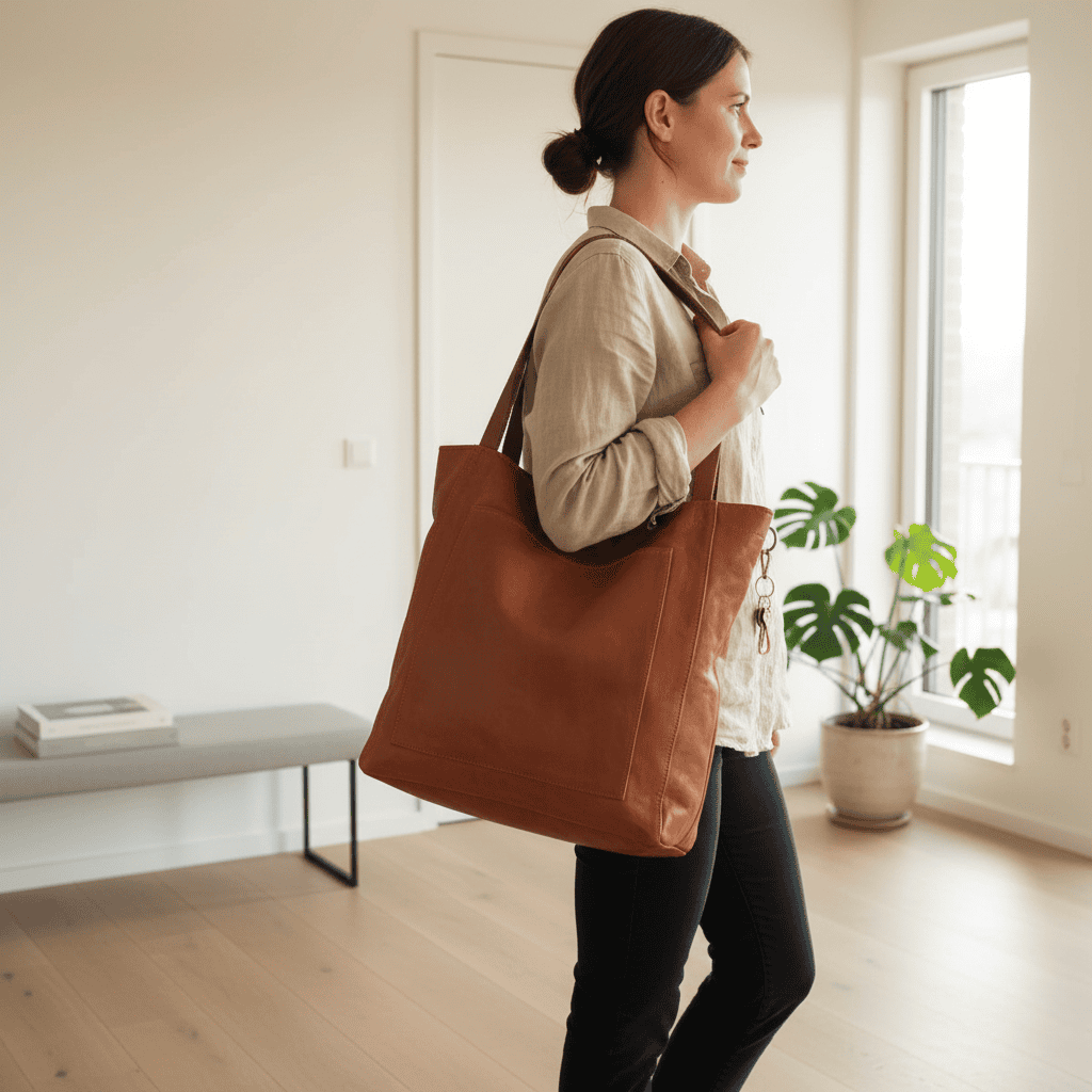 CARMÉ – Strapazierfähige Schultertasche aus weichem PU Leder
