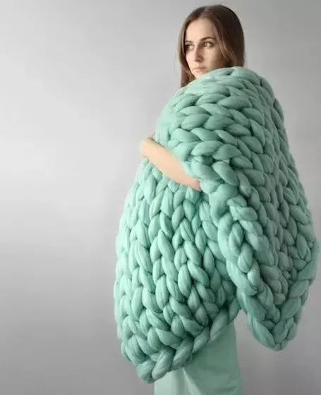 Chunky Strickdecke – Extra Weiche, Warme Decke für Sofa und Bett