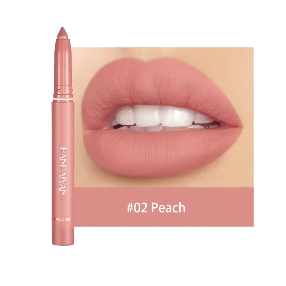 12 Farben HANDAIYAN Rotierende Anspitzbare Matte Lippenstift Stifte