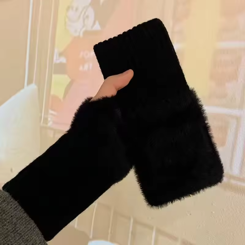 Unisex Fleece Fingerlose Handschuhe – Warm, Weich und Funktional
