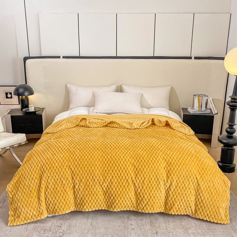 Caelidra - Karierte Weiche Samtdecke Warme Gemütliche Plaid für Sofa und Bett