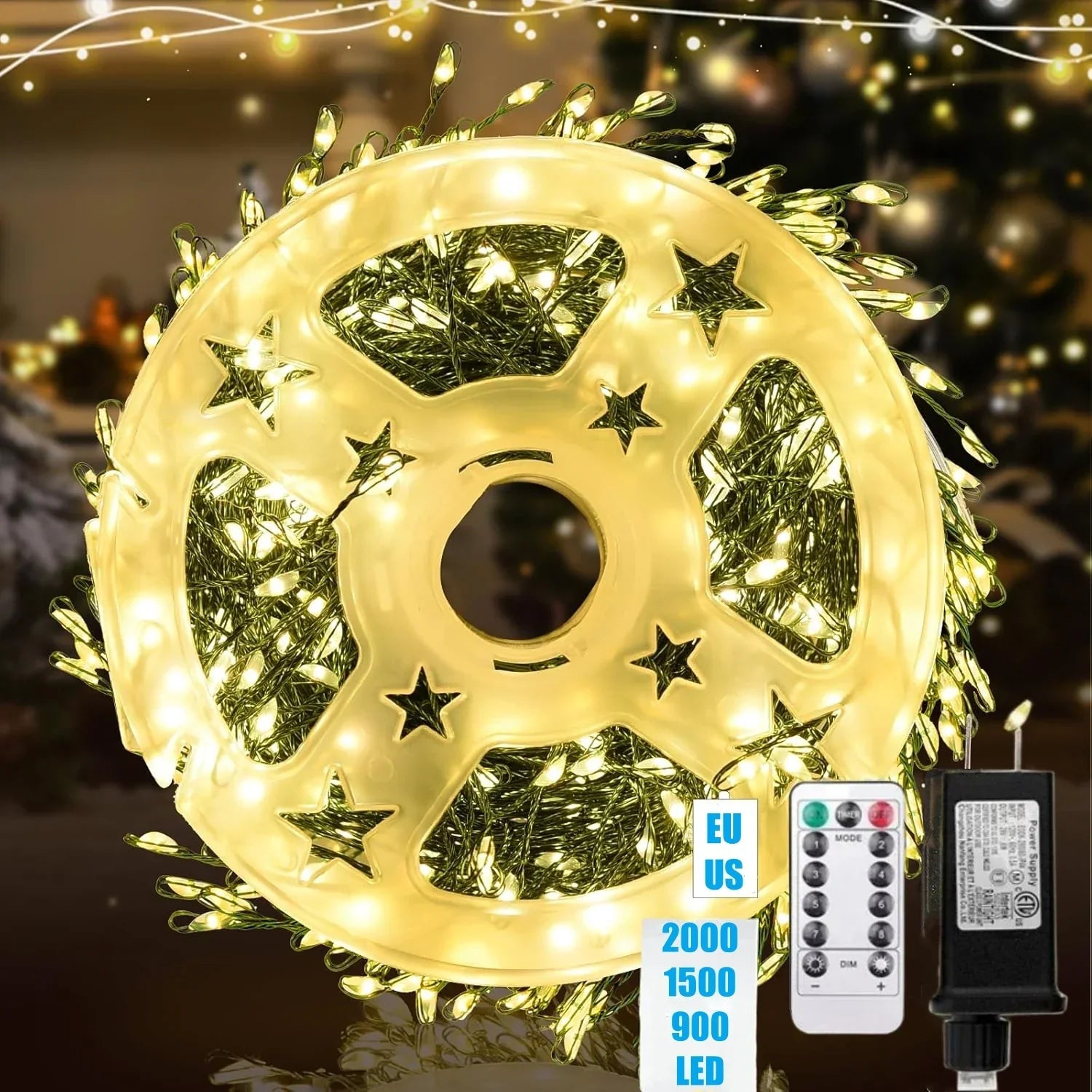 LED Feuerwerk Lichterkette Mit Fernbedienung 30-75 m 900-2000 LEDs IP65 Wasserdicht Für Feste