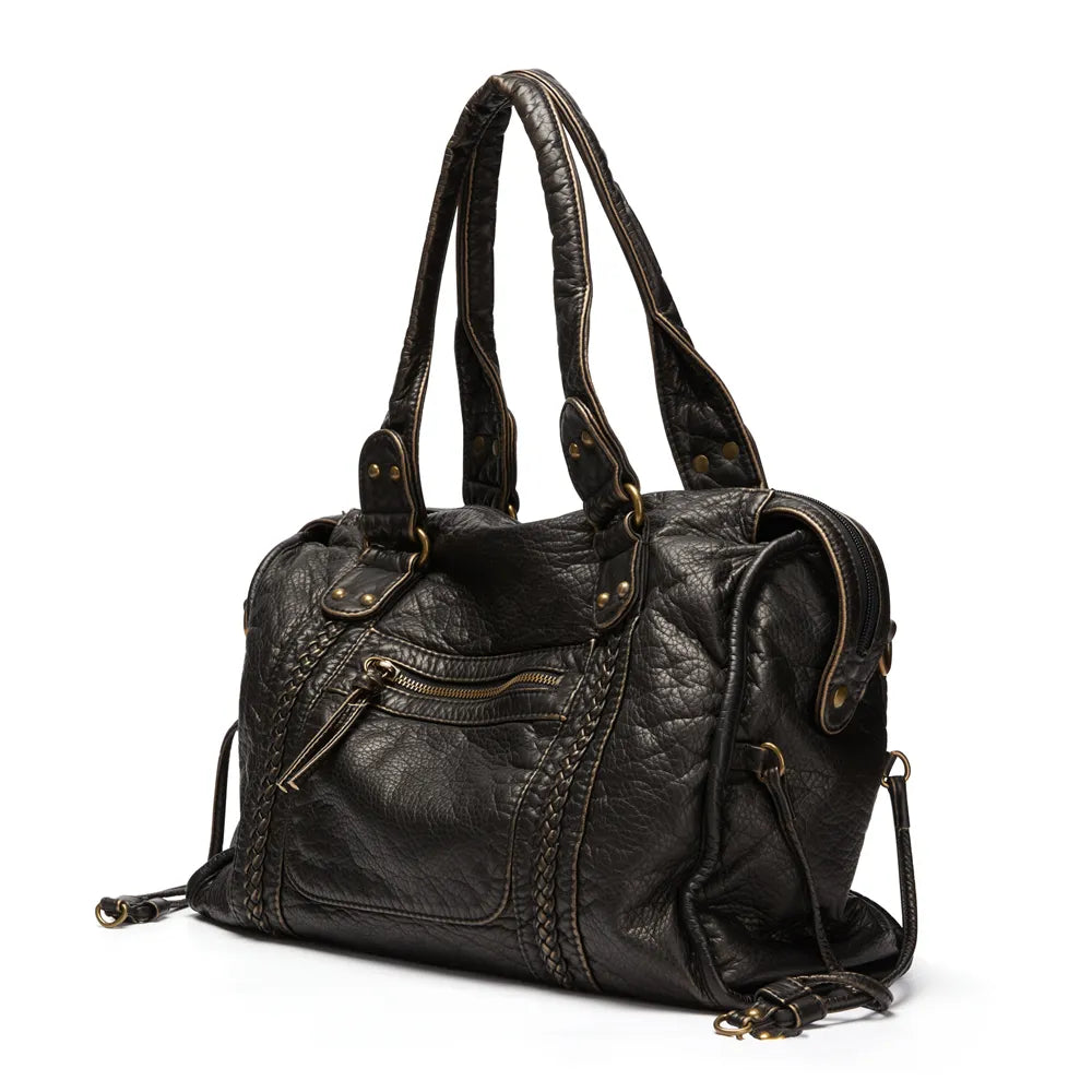 Schwarze Handtasche für den Unterricht – Retro-Eleganz und moderne Praktikabilität