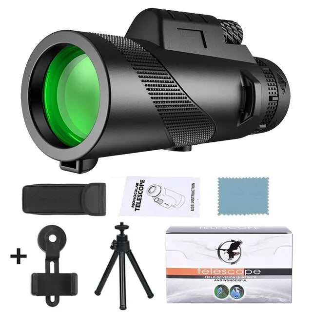 80x100 HD Zoom Monokular Teleskop: Leistungsstarke tragbare Ferngläser für Jagd, Camping und Outdoor-Reiseerkundung