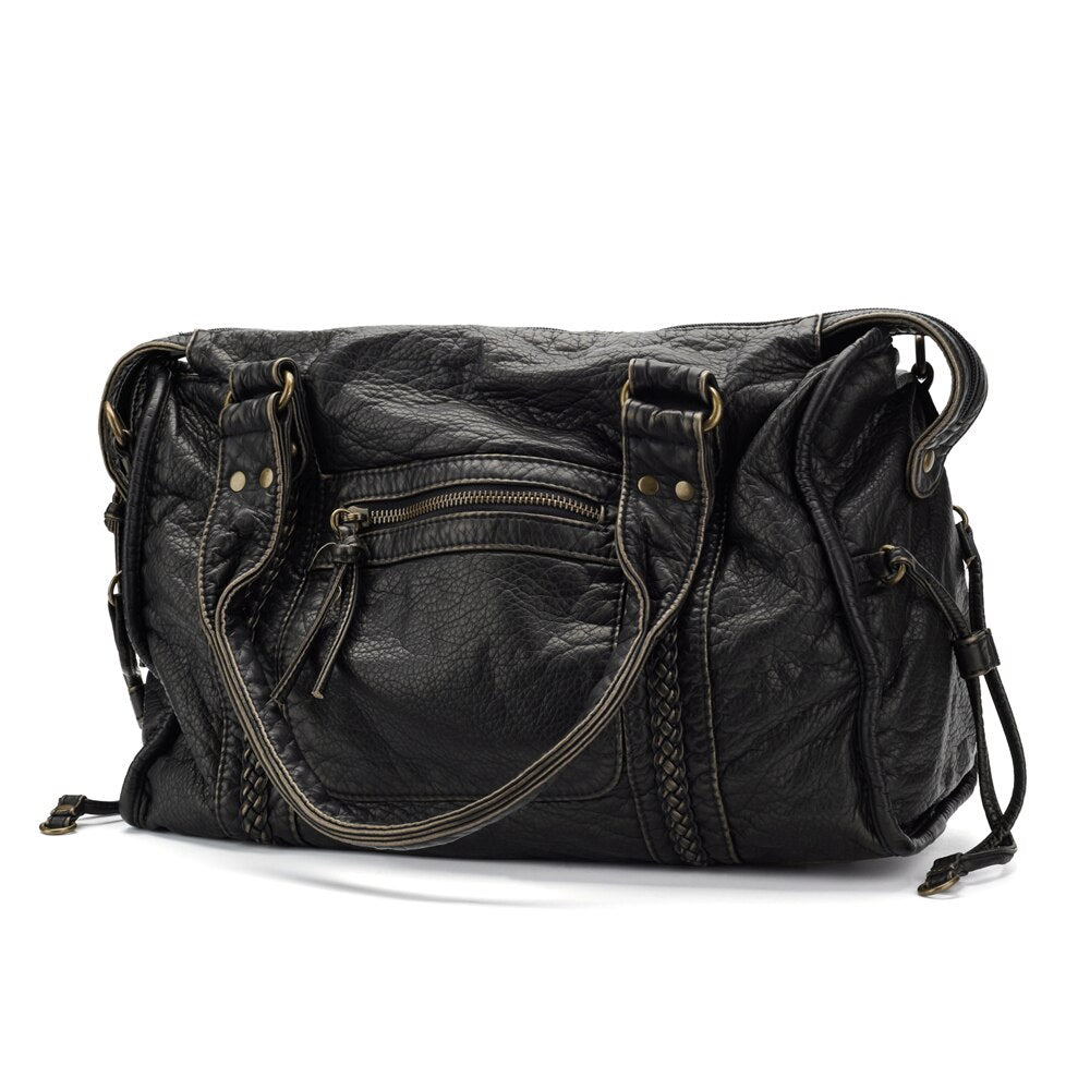 Schwarze Handtasche für den Unterricht – Retro-Eleganz und moderne Praktikabilität