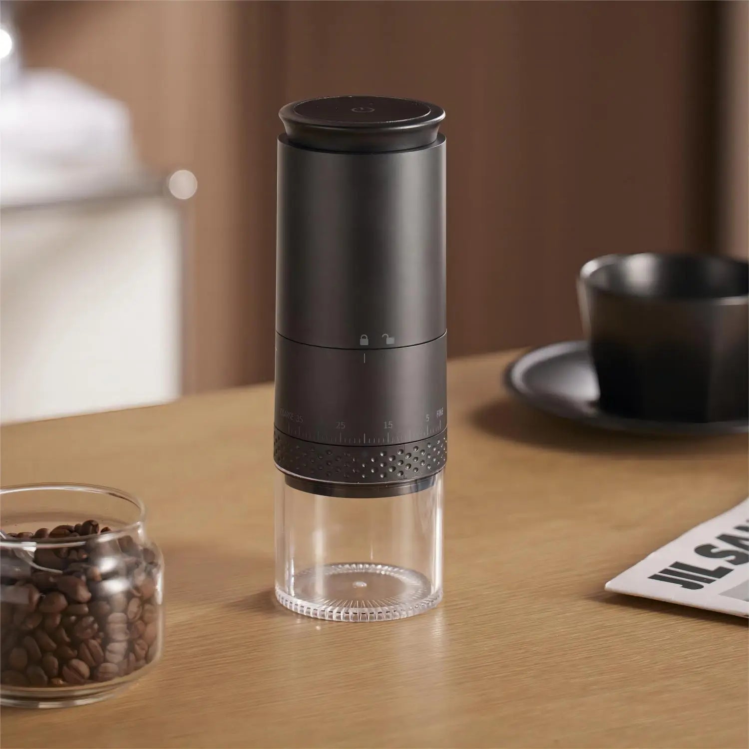 Tragbare Elektrische Kaffeemühle Einstellbarer Mahlgrad