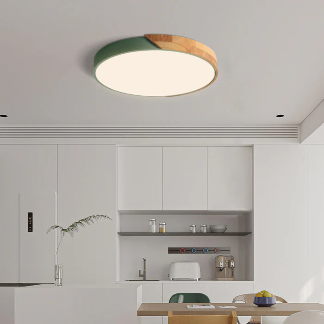 Skandinavische Holz-LED-Deckenleuchte – Modernes Flush-Mount-Design für eine gemütliche Atmosphäre