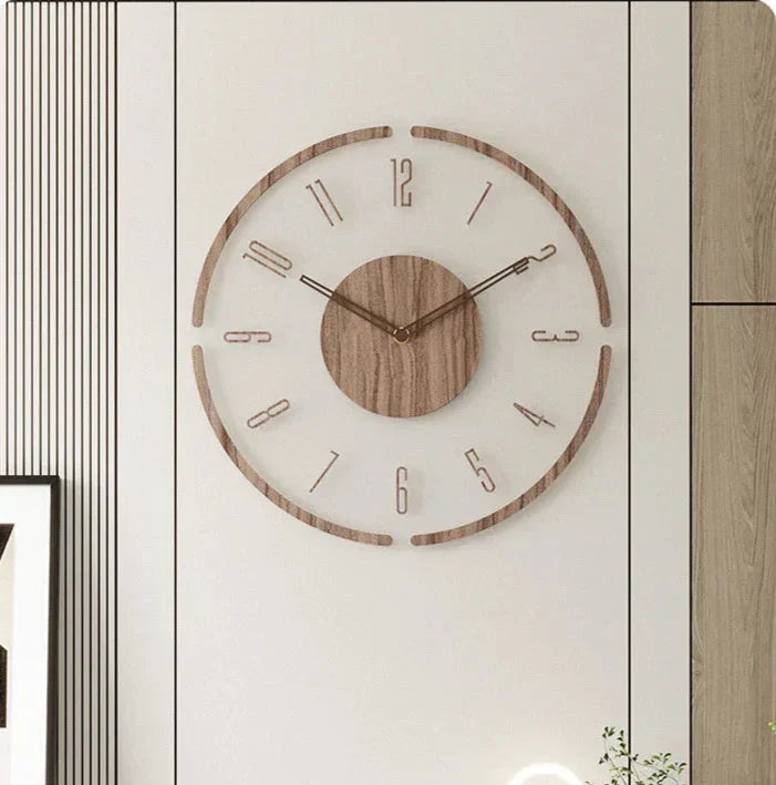 Moderne Wanduhr aus Holz – Minimalistisches und elegantes Design für das Wohnzimmer