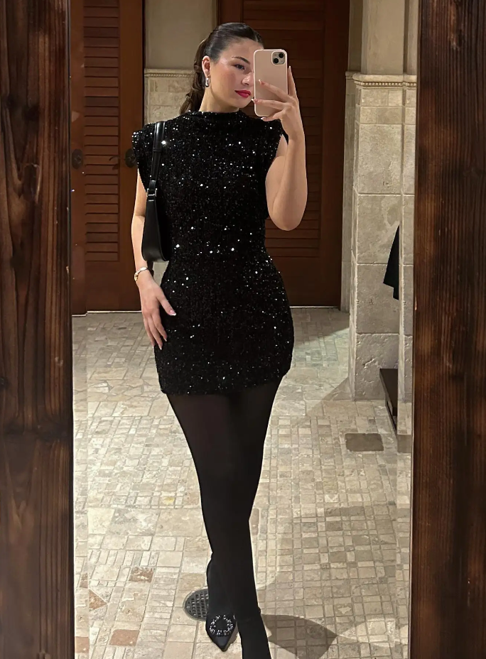 Glitzerndes Kleid für Damen | Mini