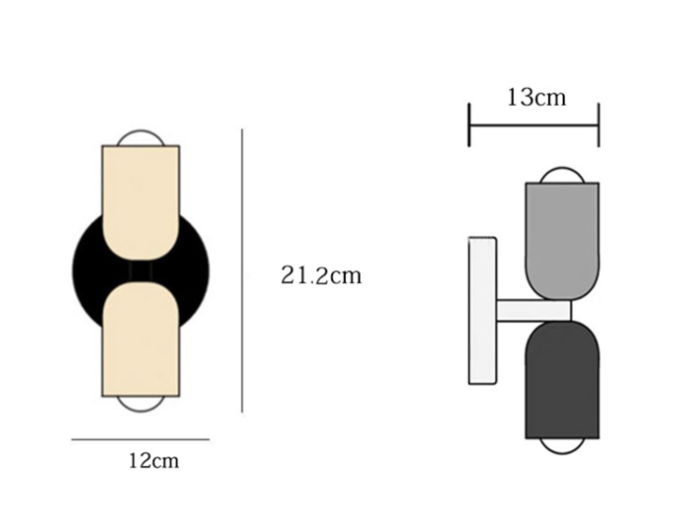 Moderne Minimalistische Zylinder Wandlampe LED 2-Licht