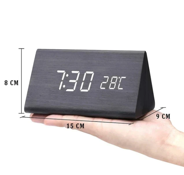 Sprachaktive LED Holz Uhr