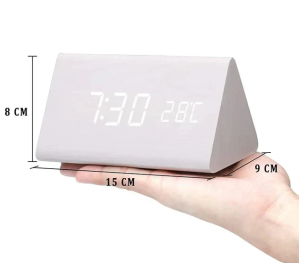 Sprachaktive LED Holz Uhr