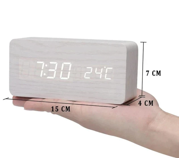 Sprachaktive LED Holz Uhr