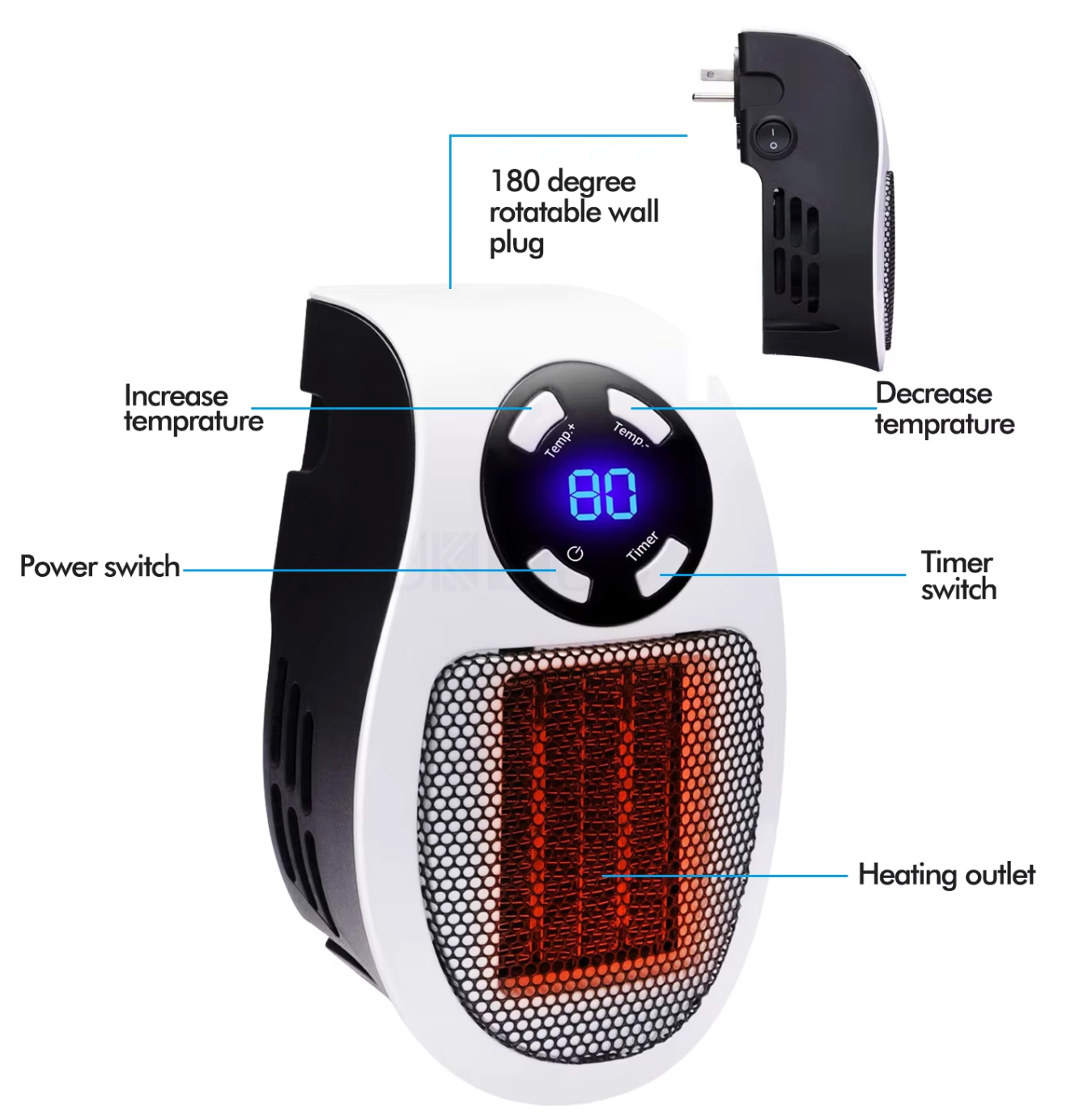 LuxaHeat Elegante Heizung | Tragbare Heizung für angenehme Wärme überall