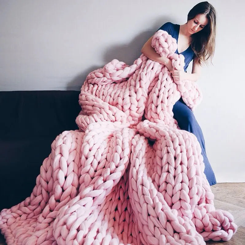 Chunky Strickdecke – Extra Weiche, Warme Decke für Sofa und Bett