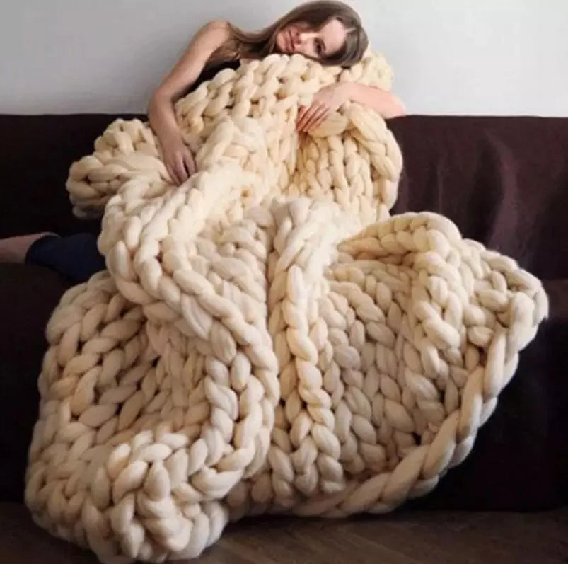 Chunky Strickdecke – Extra Weiche, Warme Decke für Sofa und Bett