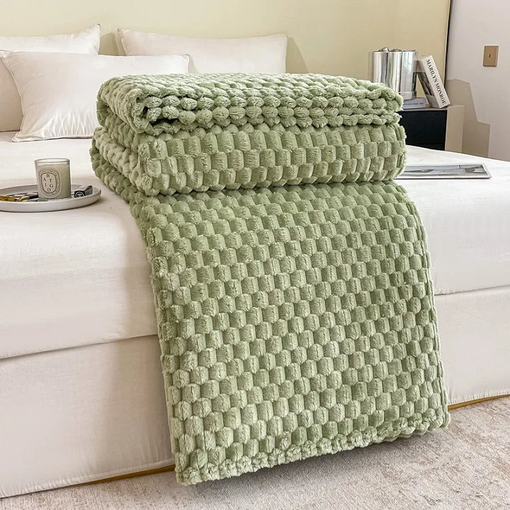 Caelidra - Karierte Weiche Samtdecke Warme Gemütliche Plaid für Sofa und Bett