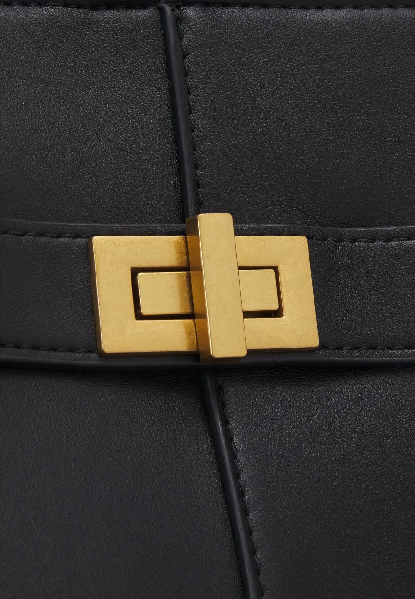 Große Handtasche Lyra aus schwarzem PU-Leder