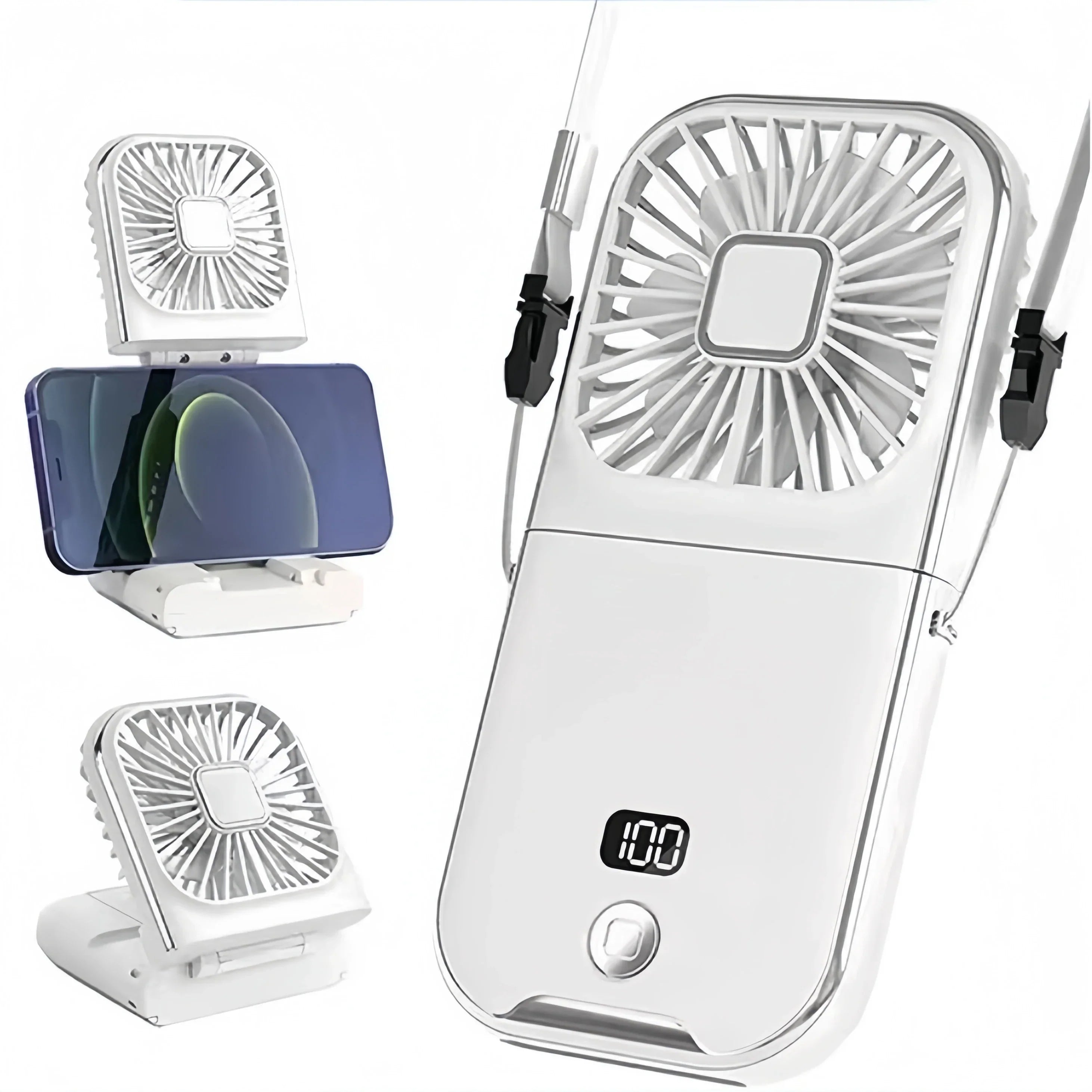 Luftigo Mini USB-Ventilator | Kompakter, wiederaufladbarer Ventilator mit digitaler Anzeige und mehreren Windmodi