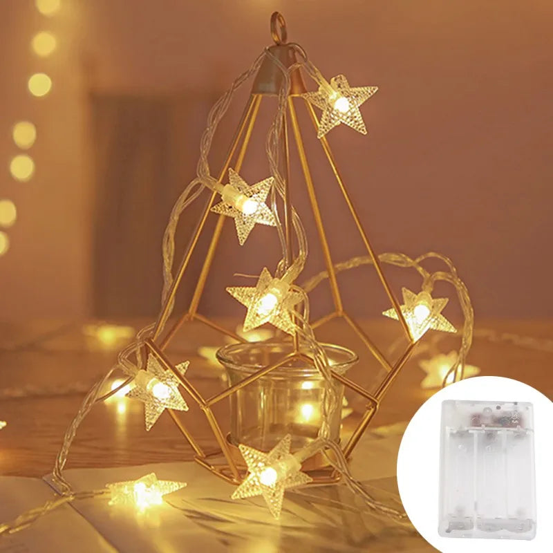 Sternen LED Weihnachtsbeleuchtung – Dekorativer Lichtervorhang für Innen und Außen