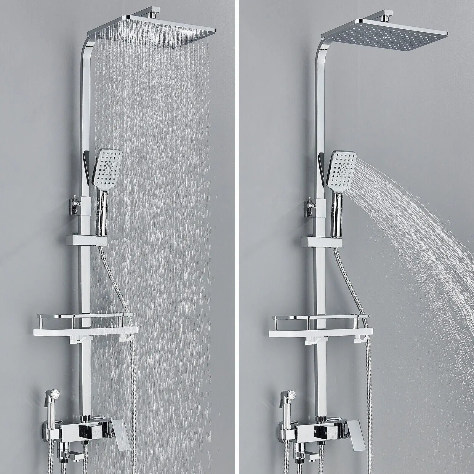 RainFlow Luxe Regendusche Set – verstellbare Messing-Duscharmatur mit 4 Funktionen