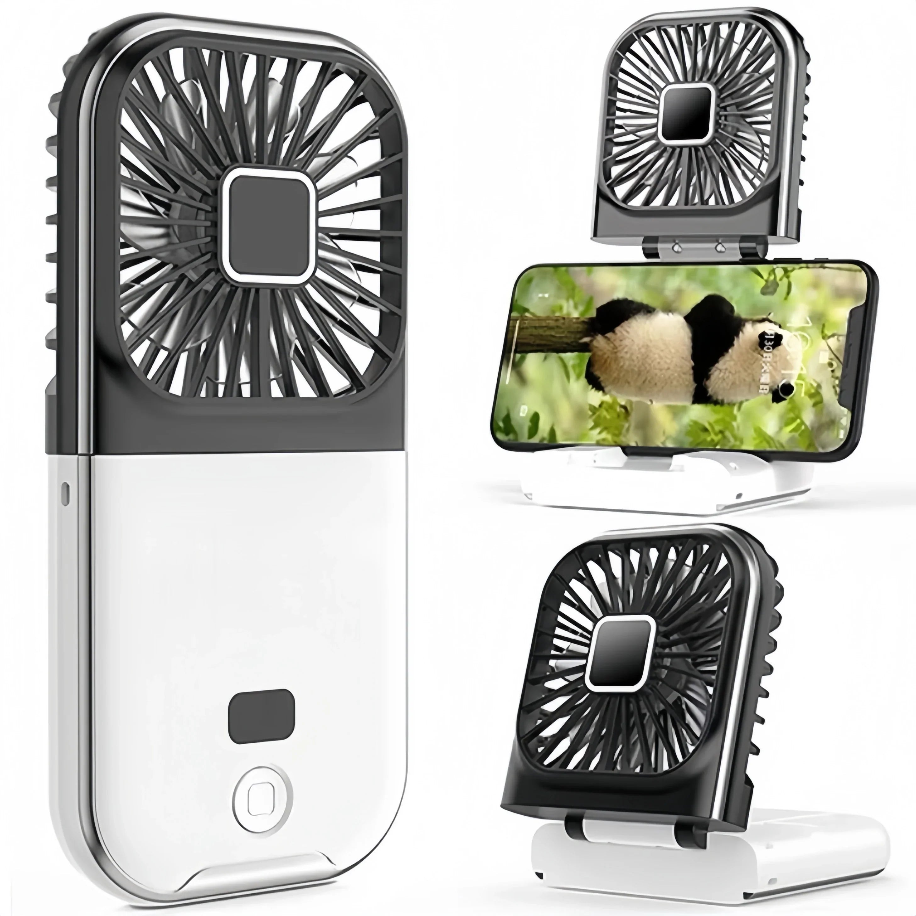Luftigo Mini USB-Ventilator | Kompakter, wiederaufladbarer Ventilator mit digitaler Anzeige und mehreren Windmodi