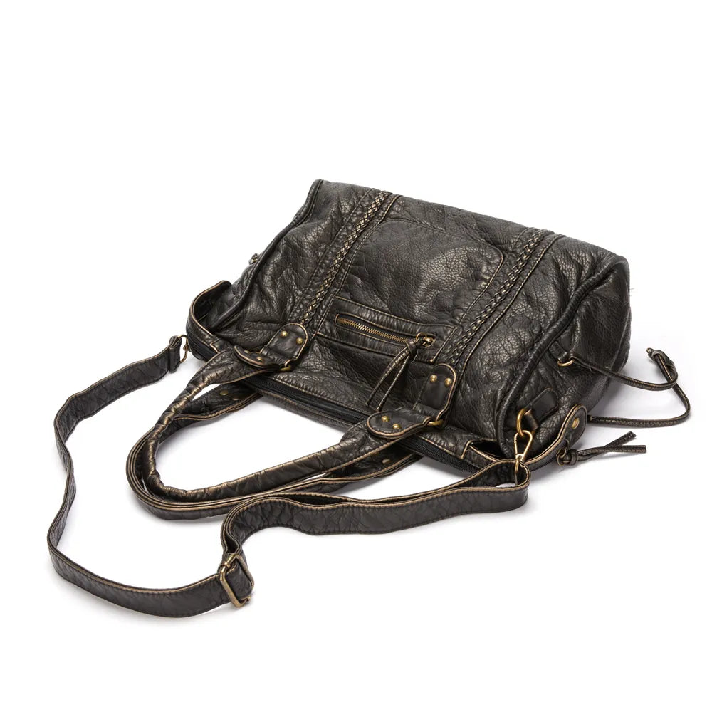 Schwarze Handtasche für den Unterricht – Retro-Eleganz und moderne Praktikabilität