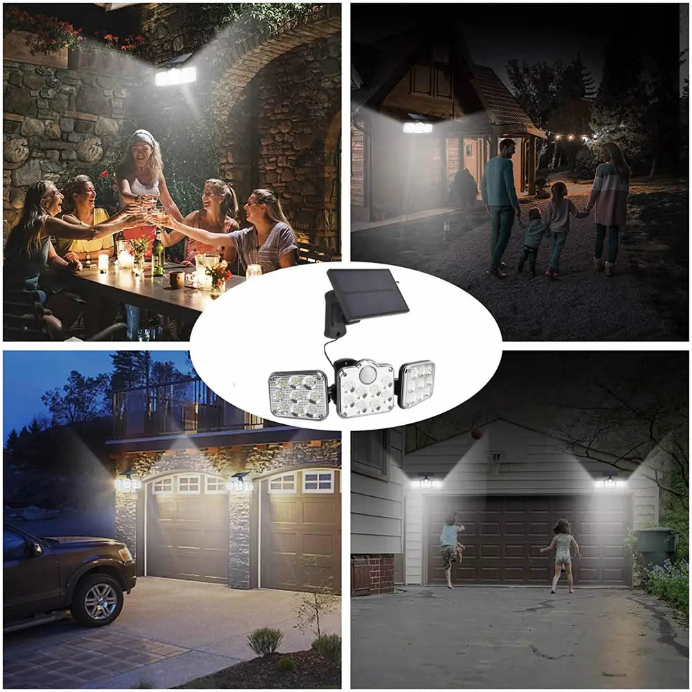 SunGuard Dreifach LED Solar Wandlampe | Beleuchten Sie Ihren Außenbereich mit smarter Effizienz