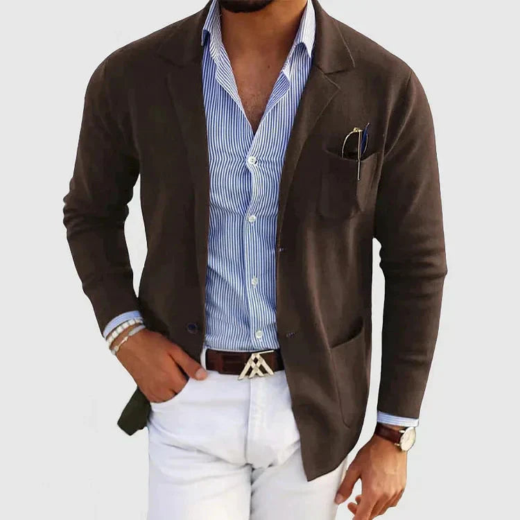Herbstlicher Herrenblazer mit Casual-Knopftaschen und Reverskragen - Lorenzo