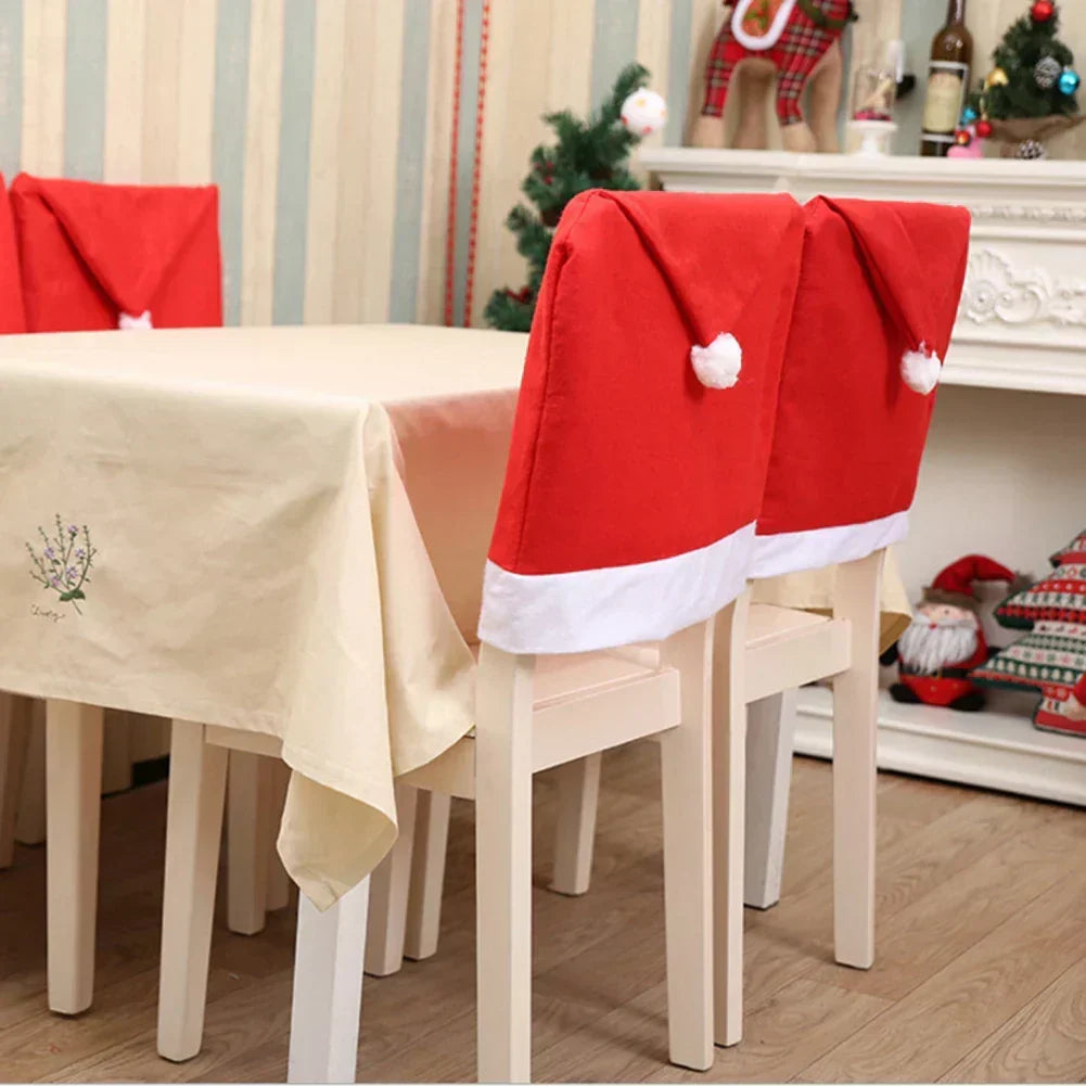 Weihnachtsstuhlbezüge – Weihnachtsmannmützen für Esszimmerstühle