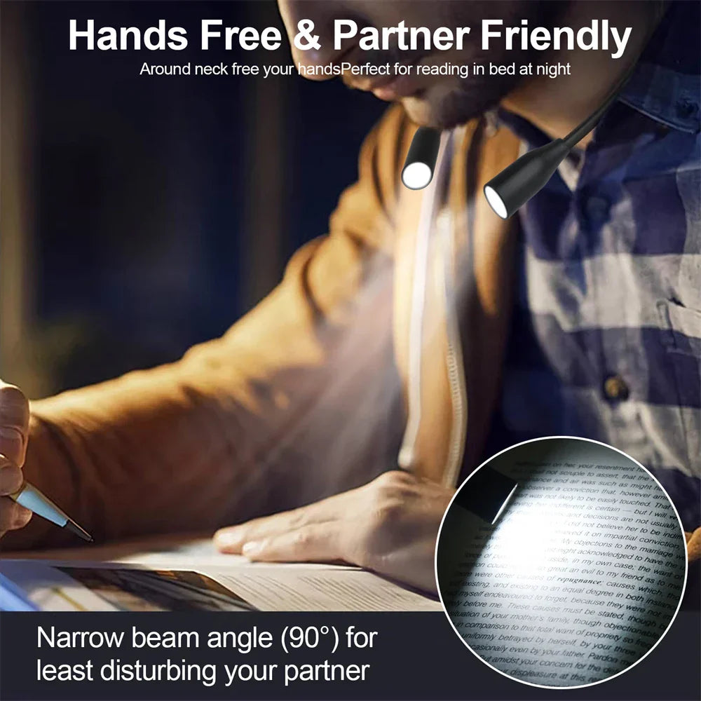Wiederaufladbare USB LED-Nackenbeleuchtung Flexibel Tragbar 3 Farben Dimmbar
