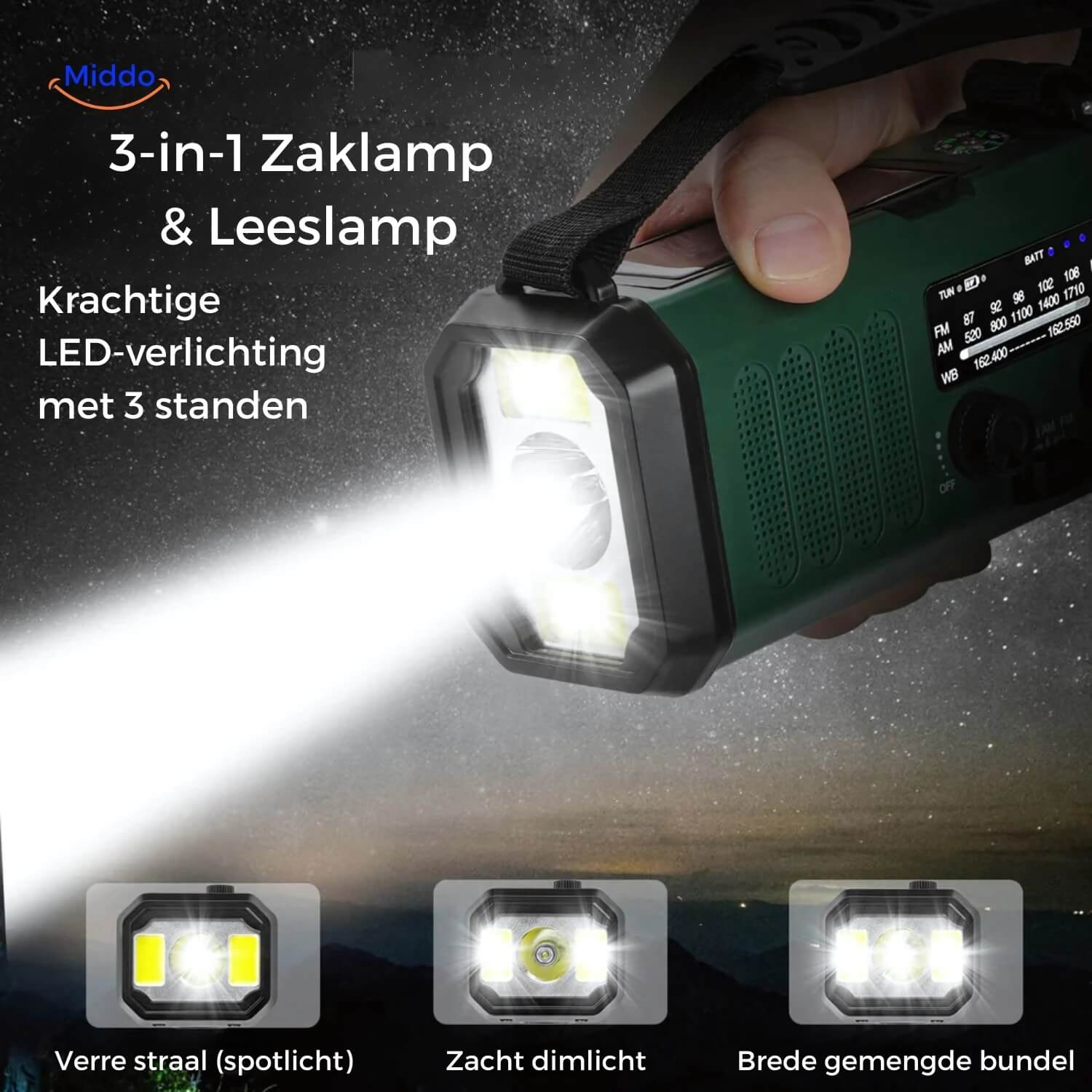 SolarGuard Multifunktionslampe | Taschenlampe, Leselampe, Kompass & solaraufladbar für alle Abenteuer