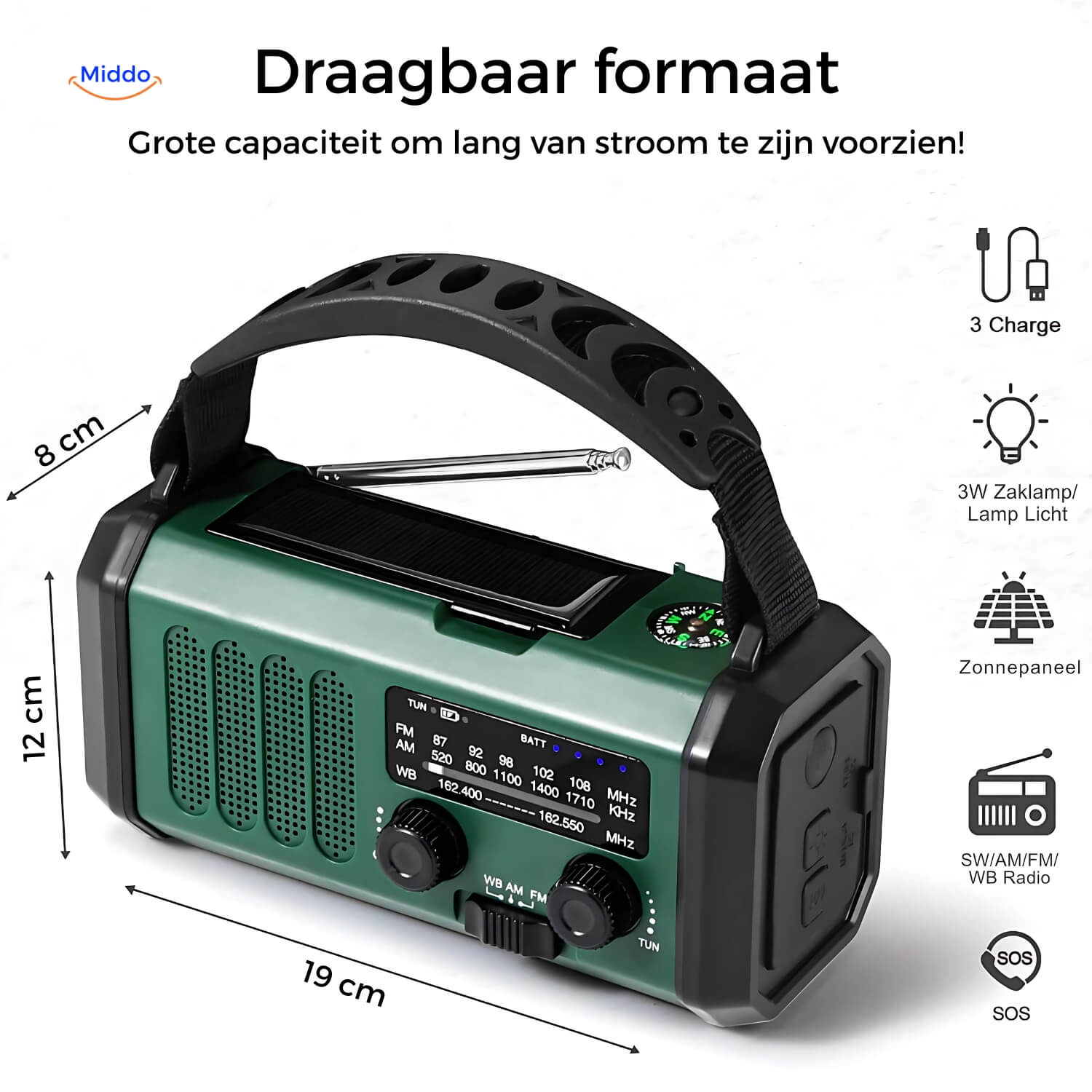 SolarGuard Multifunktionslampe | Taschenlampe, Leselampe, Kompass & solaraufladbar für alle Abenteuer