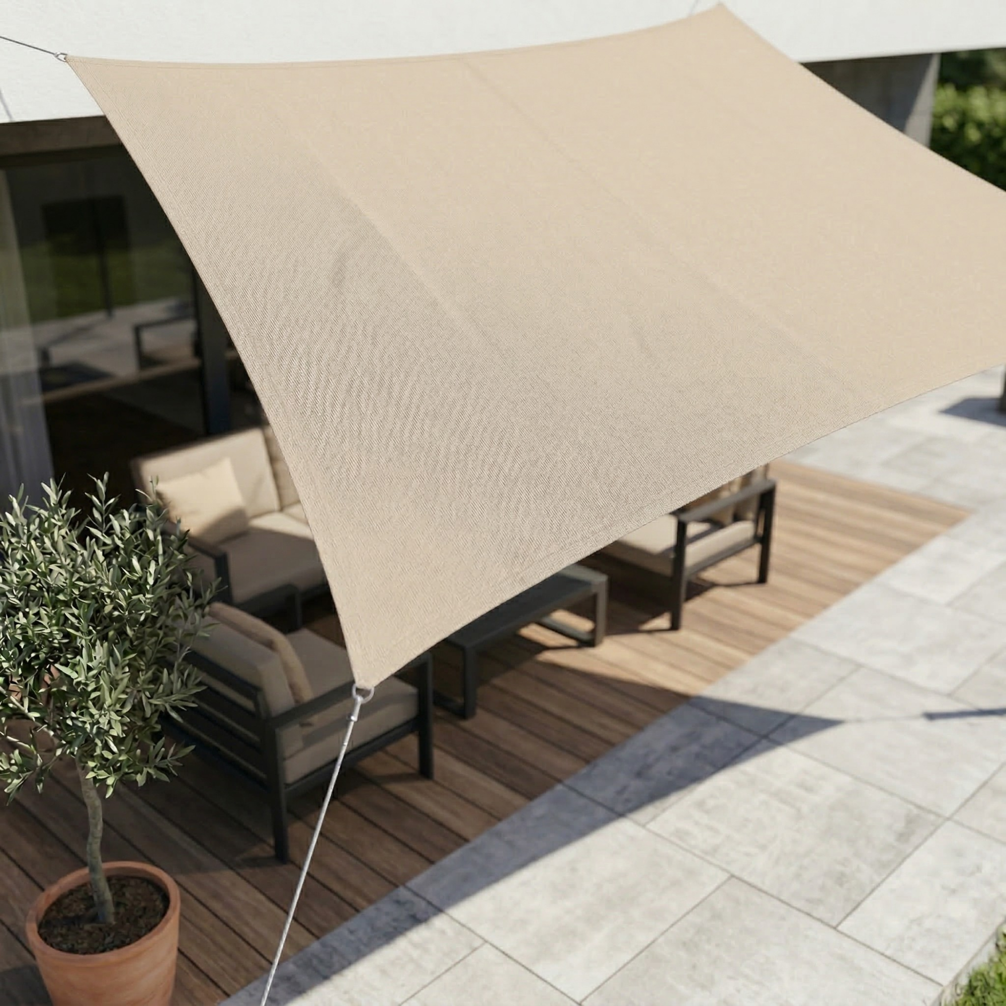 Rechteckiges Sonnensegel Wasserdicht | Wasserdichtes Outdoor-Gewebe | UV-Schutz | SkyCover