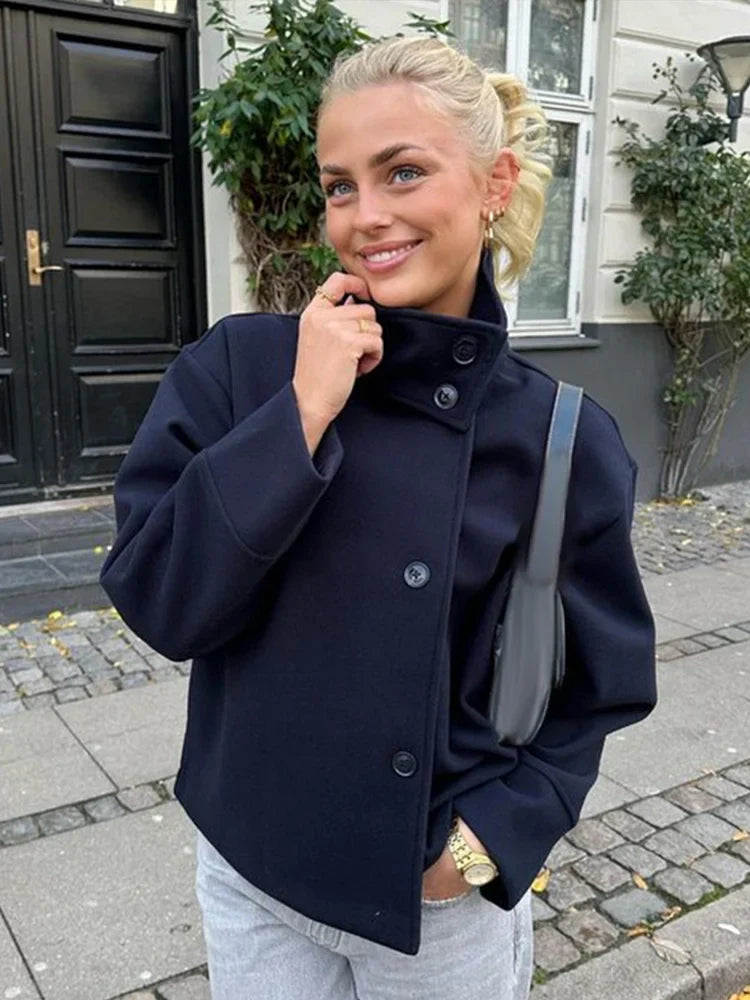 ChicAura Damen-Peacoat | Stilvolle und warme Oberbekleidung für einen zeitlosen Look