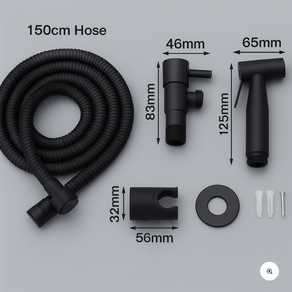 Bidet Sprayer aus Edelstahl – Wandmontiert mit Einstellbarem Strahl
