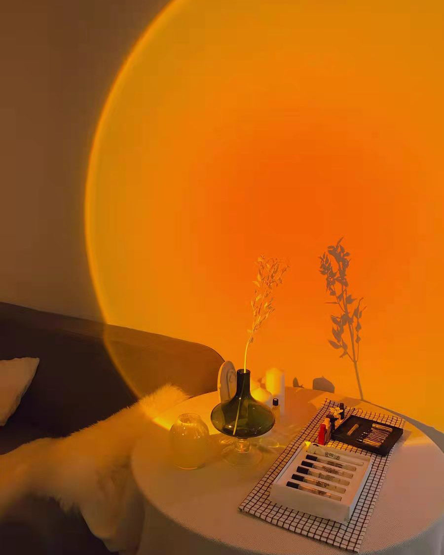 Frendorf | LED Farbprojektor Stehleuchte | Minimalistischer Halo Licht Effekt